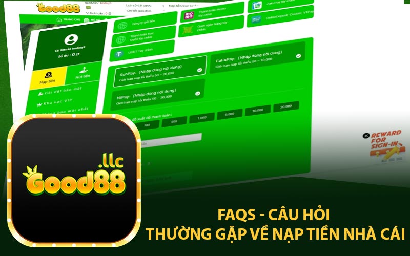 Faqs câu hỏi thường gặp về nạp tiền nhà cái