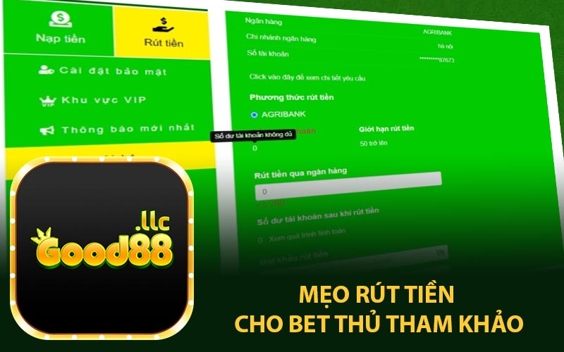 Mẹo rút tiền cho bet thủ tham khảo